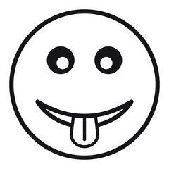 Funny smile Icon in trendy flat style, emoticon showing tongue icon