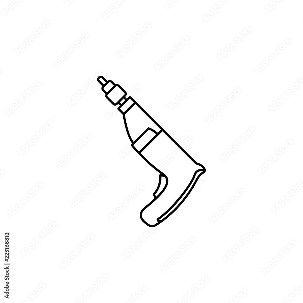 Poster drill concept line icon. simple element illustration. drill concept outline symbol design from const