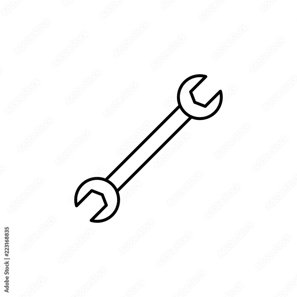 Poster adjustable wrench concept line icon. simple element illustration. adjustable wrench concept outline 