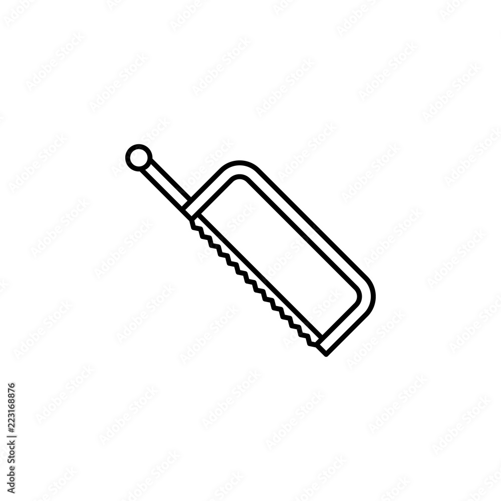 Poster metal saw concept line icon. simple element illustration. metal saw concept outline symbol design fr