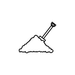 handful of sand shovel concept line icon. Simple element illustration. handful of sand shovel concept outline symbol design from construction tool set
