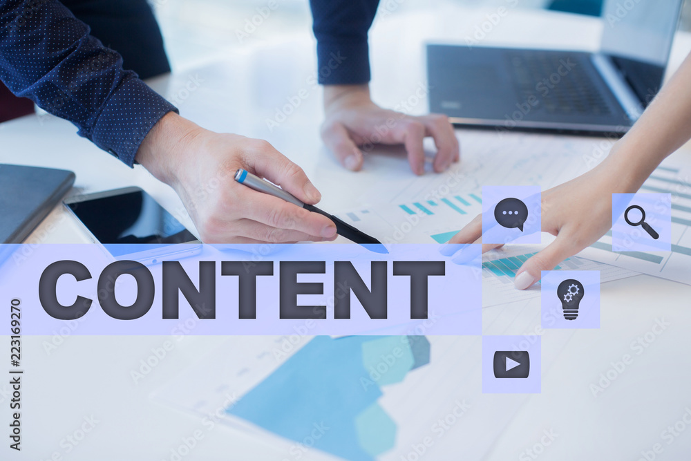 Poster content text on virtual screen. business technology and internet concept.?