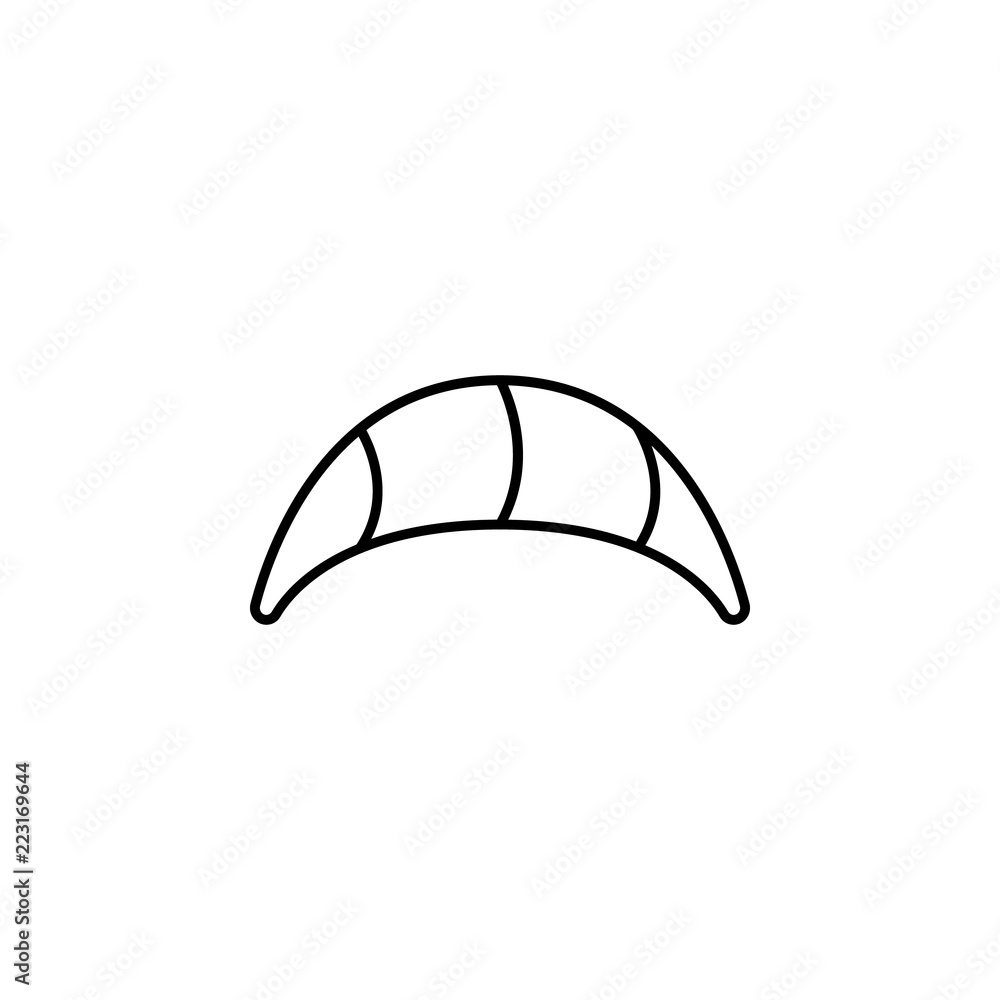 Poster croissants concept line icon. Simple element illustration. croissants concept outline symbol design from Fast food set. Can be used for web and mobile UI/UX
