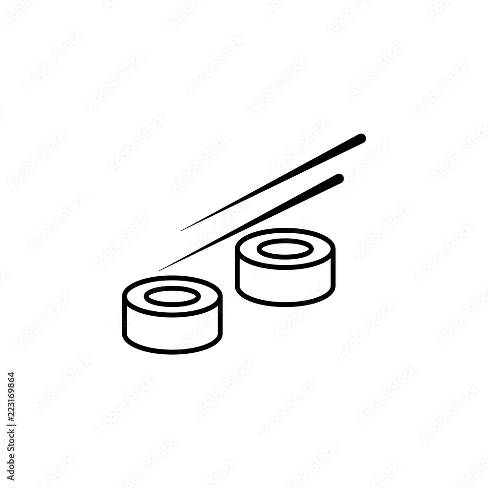 Poster sushi concept line icon. simple element illustration. sushi concept outline symbol design from fast 