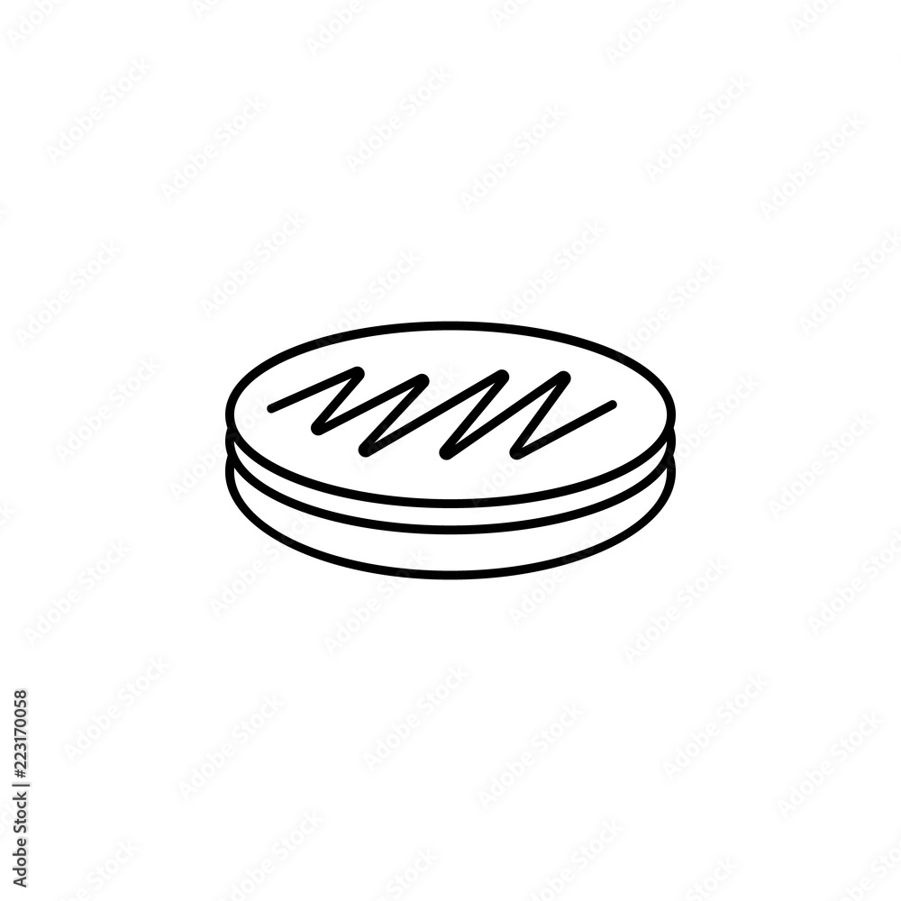 Poster cookies with stuffing concept line icon. simple element illustration. cookies with stuffing concept 