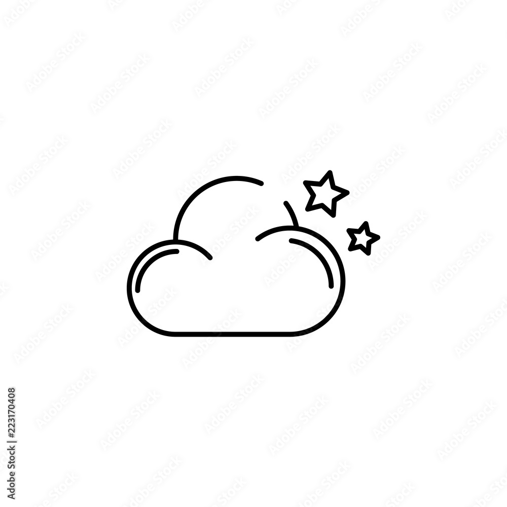 Poster cloud of the star concept line icon. simple element illustration. cloud of the star concept outline 