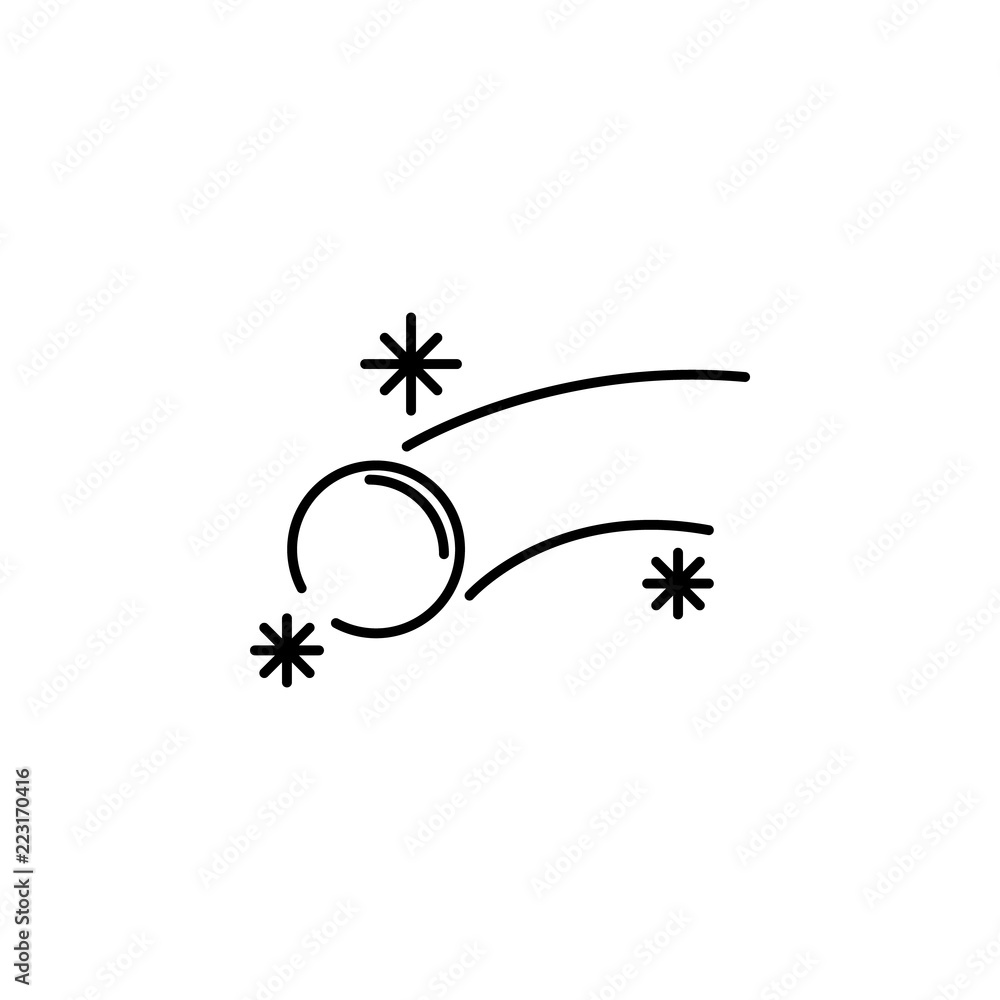 Poster throws snowballs concept line icon. simple element illustration. throws snowballs concept outline sy