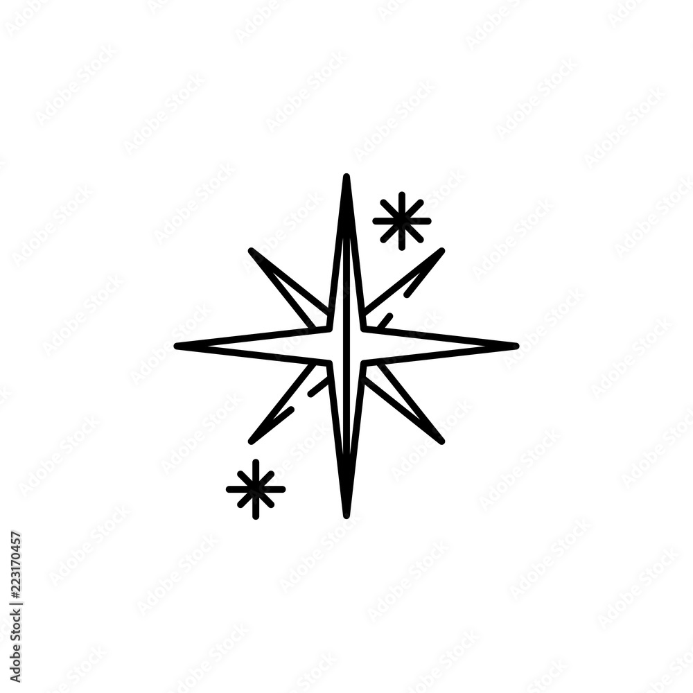 Poster star snow concept line icon. simple element illustration. star snow concept outline symbol design fr