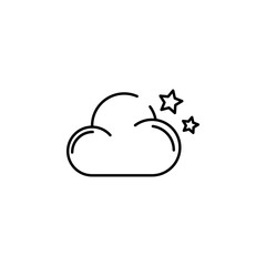 cloud of the star concept line icon. Simple element illustration. cloud of the star concept outline symbol design from Winter set. Can be used for web and mobile UI/UX