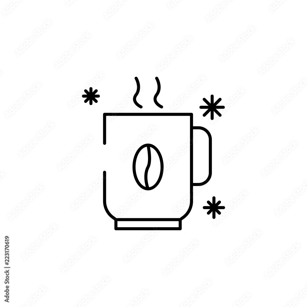 Poster coffee snow concept line icon. simple element illustration. coffee snow concept outline symbol desig