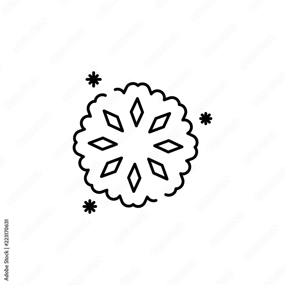 Poster snowflake snow concept line icon. simple element illustration. snowflake snow concept outline symbol