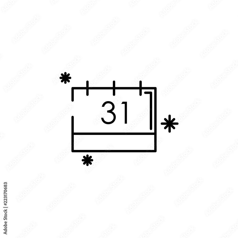 Poster snow calendar concept line icon. simple element illustration. snow calendar concept outline symbol d