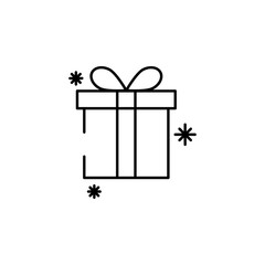 gift snow concept line icon. Simple element illustration. gift snow concept outline symbol design from Winter set. Can be used for web and mobile UI/UX