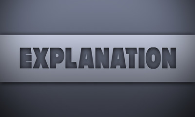 explanation - word on silver background