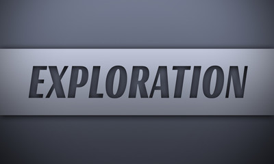 exploration - word on silver background
