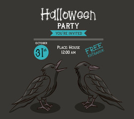 Halloween party invitation card