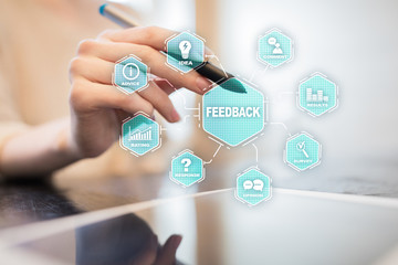 Feedback and Business communication concept. Service and Customer satisfaction.