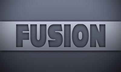 Fusion - word on silver background