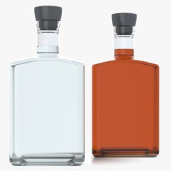 Bottle with alcohol on a white background 3d illustration