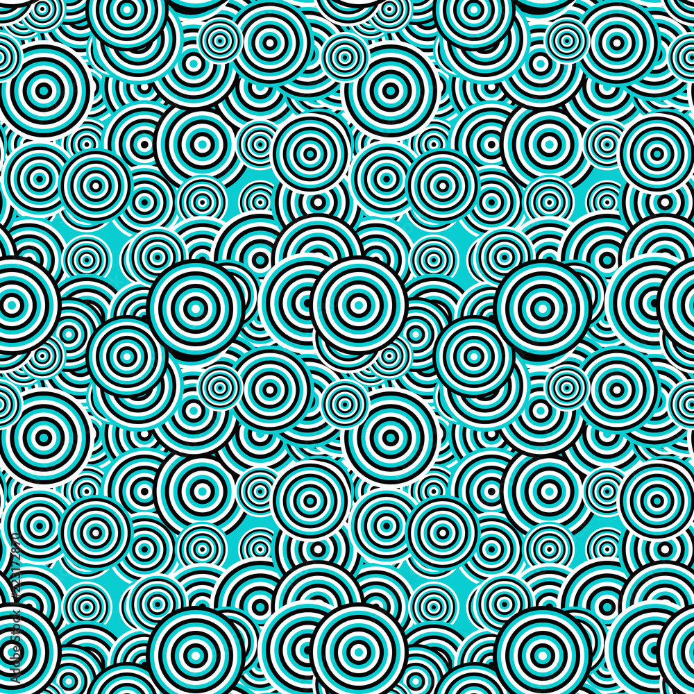 Poster seamless geometrical concentric ring pattern background - vector graphic design