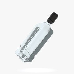 Bottle with alcohol on a white background 3d illustration