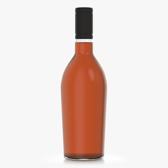 Bottle with alcohol on a white background 3d illustration