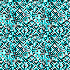 Seamless geometrical concentric ring pattern background - vector graphic design