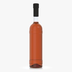Bottle with alcohol on a white background 3d illustration
