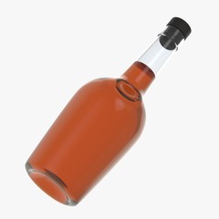 Bottle with alcohol on a white background 3d illustration