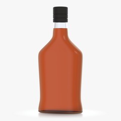 Bottle with alcohol on a white background 3d illustration