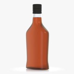 Bottle with alcohol on a white background 3d illustration