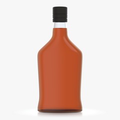 Bottle with alcohol on a white background 3d illustration