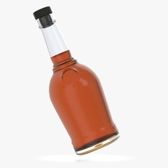 Bottle with alcohol on a white background 3d illustration