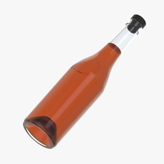 Bottle with alcohol on a white background 3d illustration