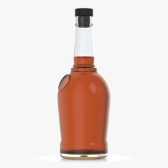 Bottle with alcohol on a white background 3d illustration