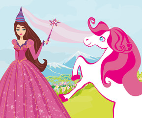 Beautiful fairy with magic wand