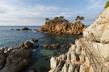 Beautiful Spanish coast in Costa Brava, Playa de Aro, Spain, near Barcelona