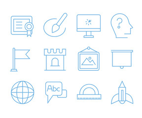 education icons, school icons