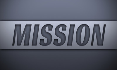 mission - word on silver background