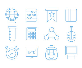 education icons, school icons