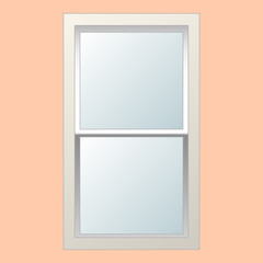 Vertical sliding winding wooden white, metal plastic realistic.