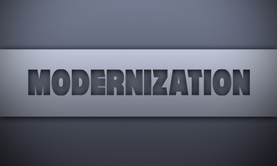 Modernization - word on silver background