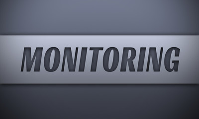 monitoring - word on silver background
