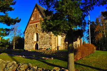 old church in autumn
