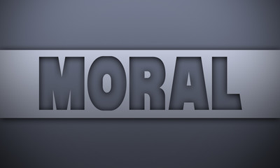 moral - word on silver background