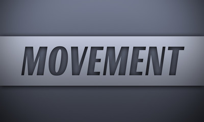 movement - word on silver background