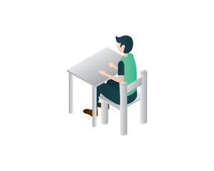 men isometric sit men man illustration vector, isometric men,people isometric,sitting men vector illustration