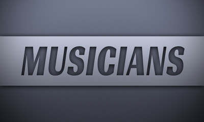 musicians - word on silver background