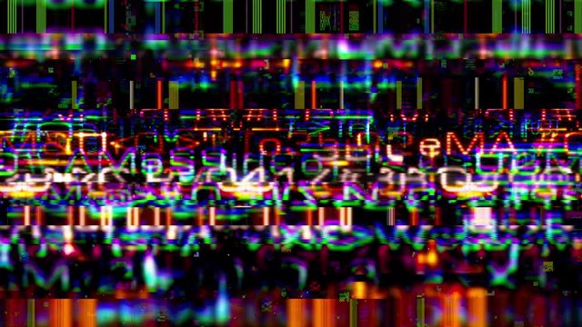 Streaming data glitch malfunction screen display (Loop).