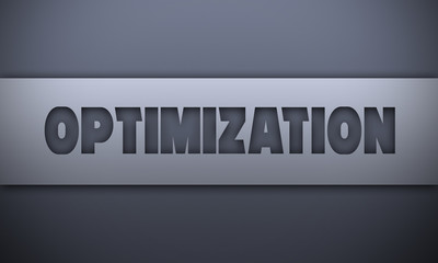 Optimization - word on silver background